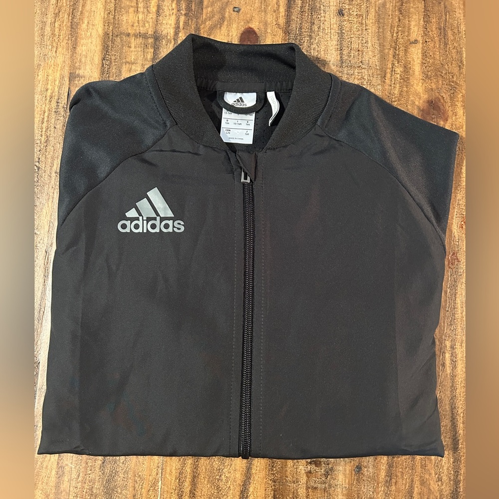 Adidas Youth Large Black Full Zip Track Jacket